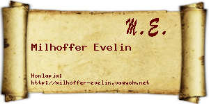 Milhoffer Evelin névjegykártya